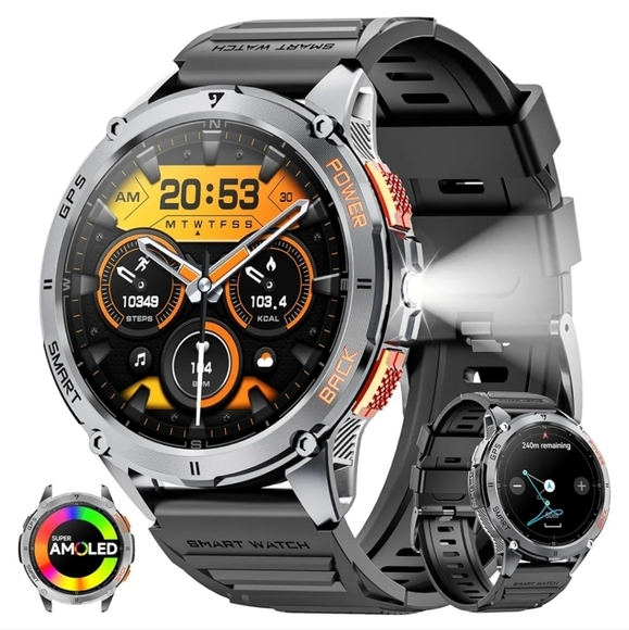 Smart Watch with Black and Silver Design - Picture 1 of 7